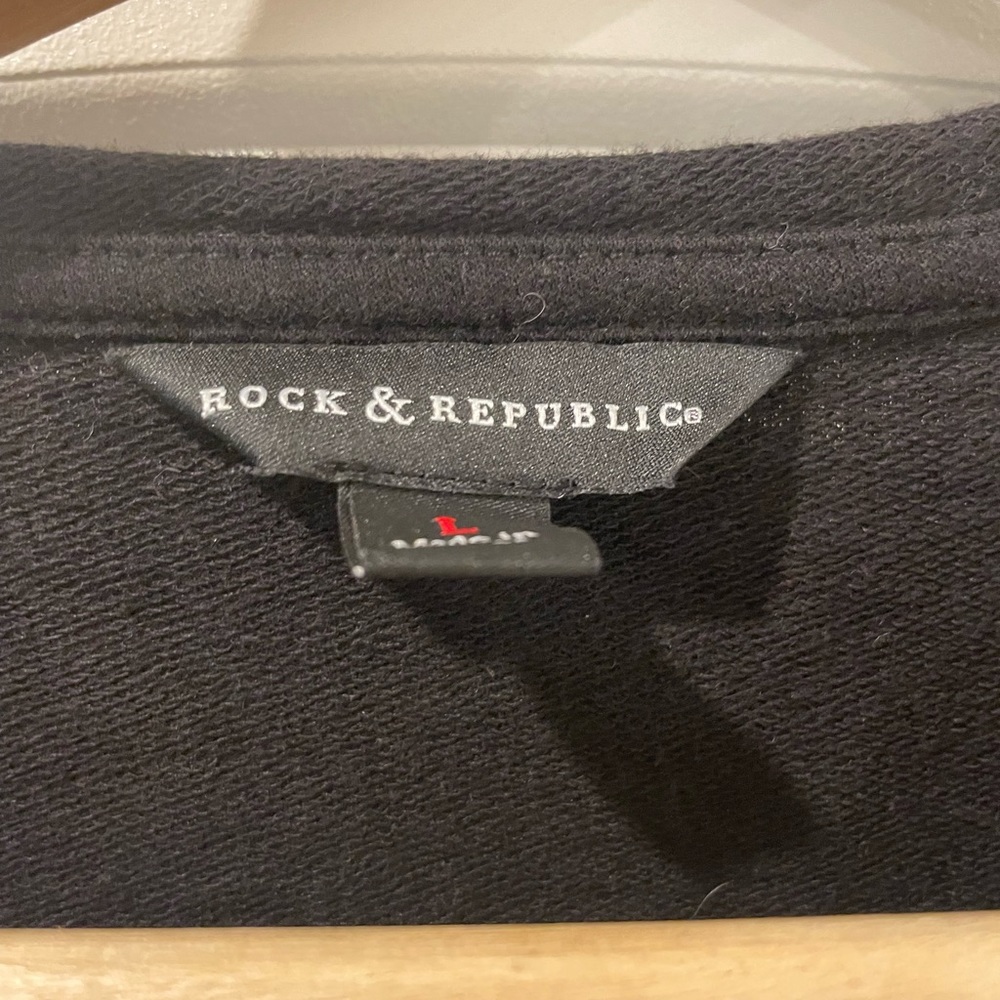 Rock & Republic Studded Black Crew Neck Sweater - Picture 3 of 4